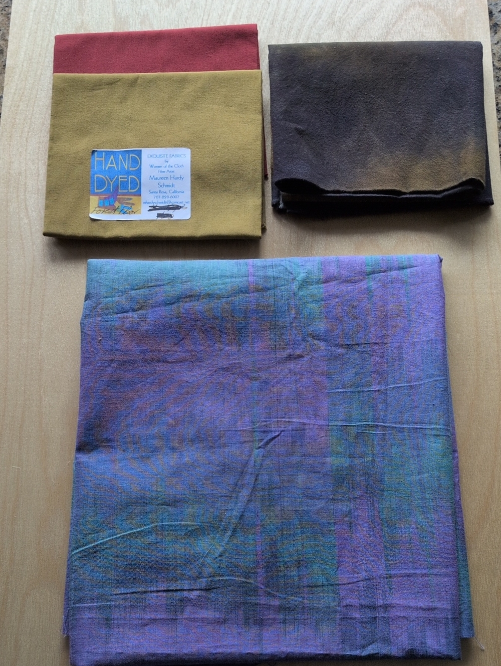 Hand Dyed Fabric - 4 Items. Let your creativity flow! 3 Fat Quarters And 1 Yard